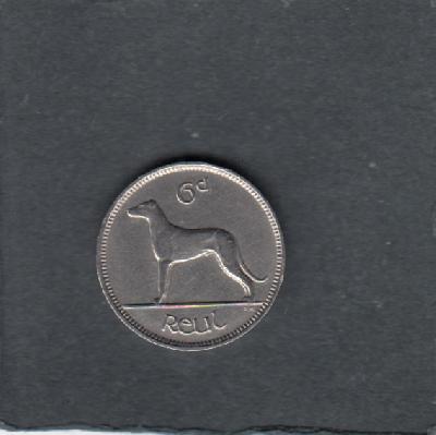 Beschrijving: 6 Pence DOG